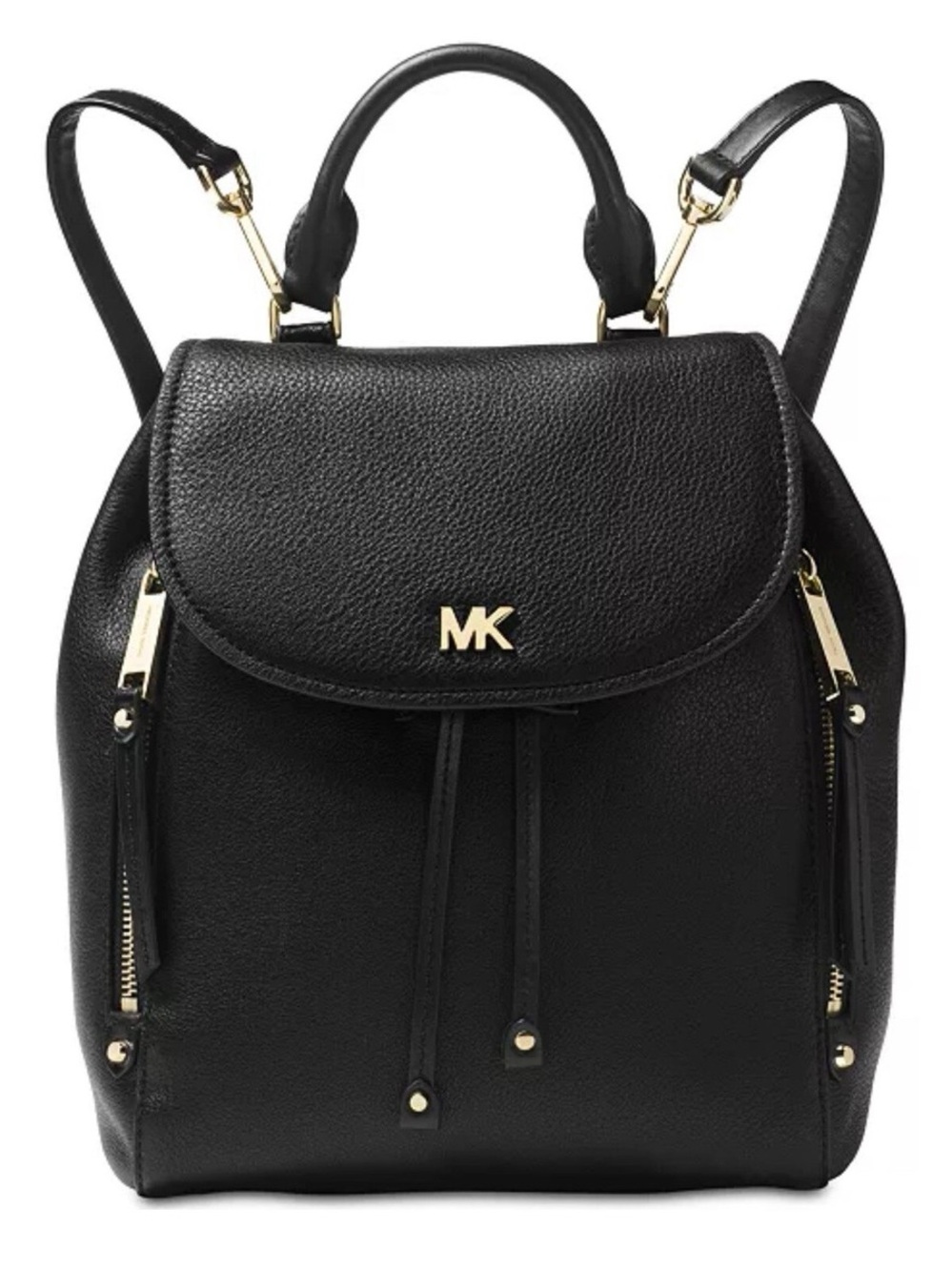 Michael Kors Black Pebbled Leather Evie Backpack